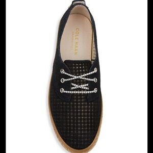 Cole Haan Women Cloud 3Eye Suede Espadrille Sneakers Black Size 6.5B